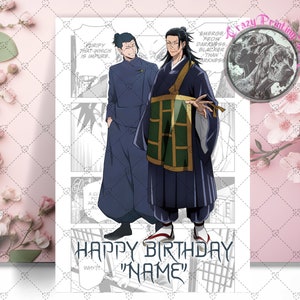Carte de joyeux anniversaire Suguru Geto - carte personnalisée - carte d'anniversaire Jujutsu Kaisen - Geto Giftf - JJK - carte d'anniversaire anime - Suguru Gifts