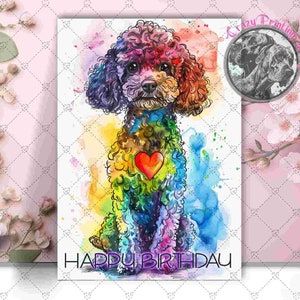 Pudel alles Gute zum Geburtstag Karte - Geschenk für Hundemama - Geschenk für Hundepapa - Der Hundeliebhaber - Grußkarte -
