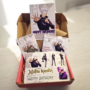 Satoru Gojo-geschenkdoos - JJK-geschenkdoos - verjaardagsdoos voor anime-liefhebber - Gojo-liefhebber - Gojo-cadeaus - Jujutsu Kaisen-cadeaus - magnetische Gojo-bladwijzer