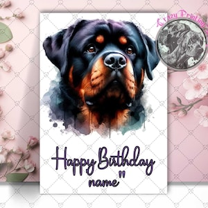Rottweiler Hund Alles Gute zum Geburtstagkarte - Geschenk für Hundeliebhaber - Der Hundeliebhaber - Grußkarte - Personalisierte Geburtstagskarte