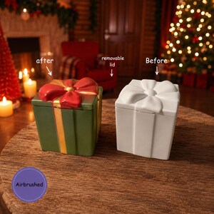 陶器に絵付け - クリスマス陶器絵付け - 自分だけのクリスマスプレゼントに絵付け - 陶器の小物入れ - お祝いの陶器 - お祝いの小物入れ