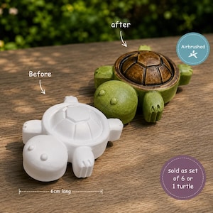 Paint you own pottery-Small Turtles-Minimalistic Pottery-Turtle Gifts-Small Cute Pottery-Turtles-Tiny Pottery-Gifts-Multiple Pottery Set