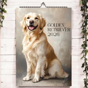 Golden Retriever 2026 Calendar-Calendar 2026-Dog Calendar 2026-Golden Retriever Gifts-Gifts for dog people-Wall Calendar-Dog Lover Gift