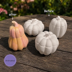 Paint you own pumpkin pottery-Halloween Pottery-Large Pumpkin Trinket Boxes-Pumpkin Activity-Realistic pumpkin pottery-Halloween Activities