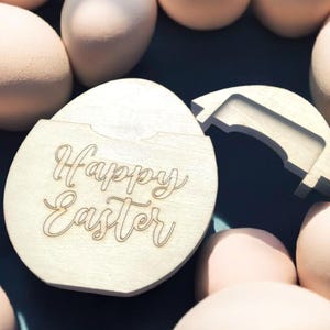 Wooden Laser Cut Easter Pocket-Easter Gifts-Easter Egg wallet-Wooden Wallet-Bunny Money-Paint your own easter egg for kids