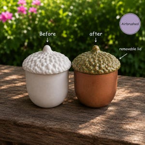 Paint you own acorn pottery- Trinket Box Pottery Painting- Pottery box with lid  - Grop activity painting - Gift ideas - Acorn Gifts - Craft
