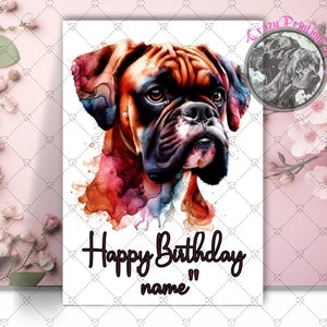 Boxer Hund Alles Gute zum Geburtstagkarte - Geschenk für Hundeliebhaber - Grußkarte - Personalisierte Geburtstagskarte - Doof Hundebesitzer