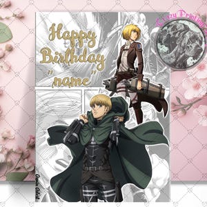 Carte d'anniversaire Armin Arlert - Carte personnalisée - Carte d'anniversaire L'Attaque des Titans - Cadeaux Armin - Shingeki no Kyojin - Fan d'Armin Arlert