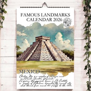 City Landmarks Calendar 2026-Populat Cities-Wall Calendar-World Calendar 2026-Holiday Destinations-Explorer Gifts-Traveller Gifts-2026
