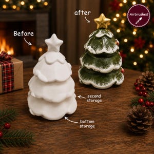 Paint you own pottery-Christmas Pottery-Table Centerpiece-Christmas Tree pot-Storage Jar-Festive Season Pottery-Xmas Tree-Festive Tree