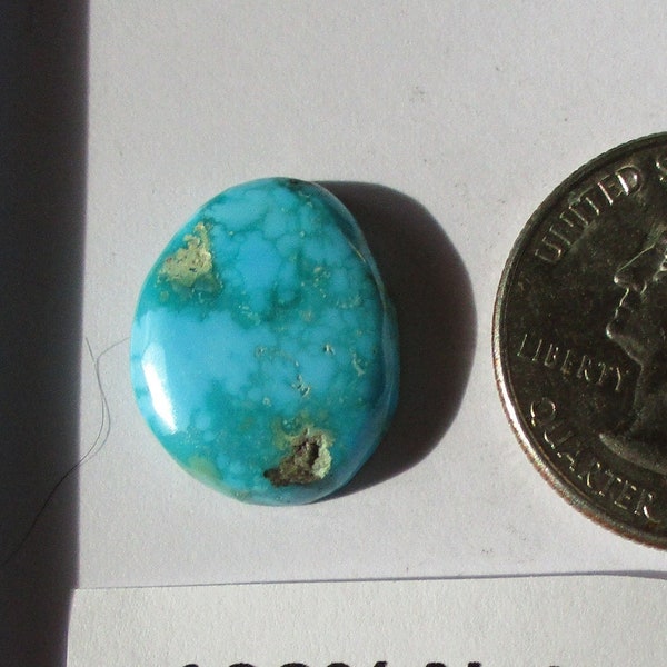 10.1 ct. (18x15x4 mm) 100% Natural Bisbee Turquoise, Cabochon Gemstones, # FZ 062