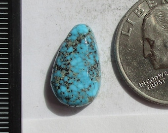 8.2 ct. (17x10x6 mm) 100% Natural High Grade Kingman Black Web Turquoise Cabochon Gemstone, # IG 75