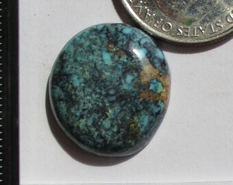17,3 carats. Cabochon turquoise (21 x 19 x 5,5 mm) 100 % naturel montagne des nuages (Hubei), pierres précieuses, n° 1GF 72