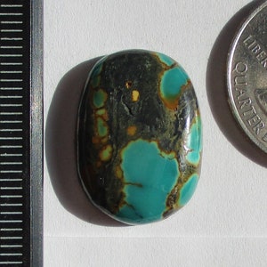 16.1 ct. (22x15.5x5 mm) Stabilized Qinggu Mine (Hubei) Turquoise Cabochon, Gemstone # 1GB 73