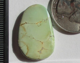 16.8 ct. (27x17.5x4 mm) 100% Natural Iron Maiden Turquoise Cabochon Gemstone, # KJ 72