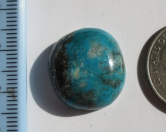21.7 ct. (21x19x7.5 mm) Stabilized Kingman Turquoise Cabochon Gemstone, 1DL 61