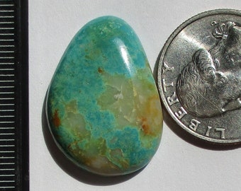 24.3 ct. (28x19.5x5 mm) Stabilized Sierra Nevada Turquoise Cabochon Gemstone, # 1GO 88