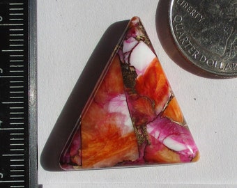 32.9 ct. (29x27x6 mm) Compressed/Stabilized/Dyed Kingman Starburst Spiny Oyster Shell Cabochon, Gemstone, # 1GE 78