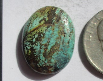 18.9 ct. (23x17.5x5.5 mm) 100% Natural Web Moon Mine (Hubei) Turquoise Cabochon Gemstone # 1EP 76