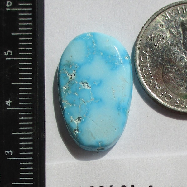 17.4 ct. (25x16x5.5 mm) 100% Natural Kingman Birdseye Turquoise Cabochon Gemstone, # KM 35