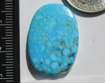 27,1 ct. (29x20x5,5 mm) 100% natuurlijke Kingman Birdseye turquoise cabochon edelsteen, # KM 27