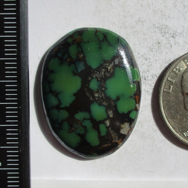 32.9 ct. (31x24x5.5 mm) Stabilized Qingu Mine (Hubei) Turquoise Cabochon Gemstone, # 1ED 22