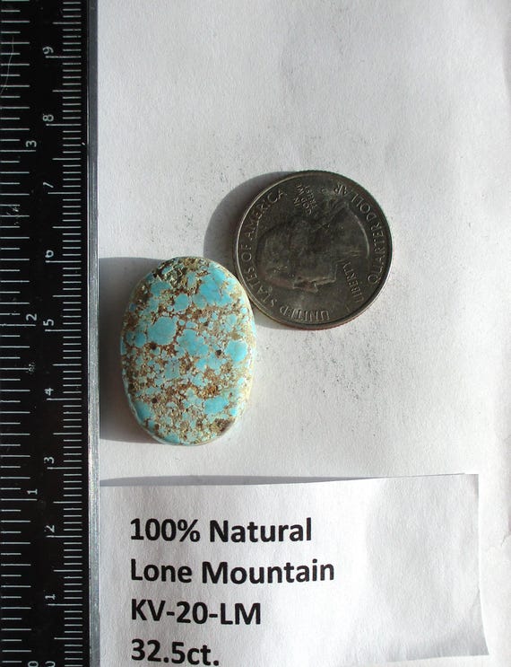 32.5 Ct. (28x22.5x8 Mm) 100% Natural Lone Mountain Turquoise