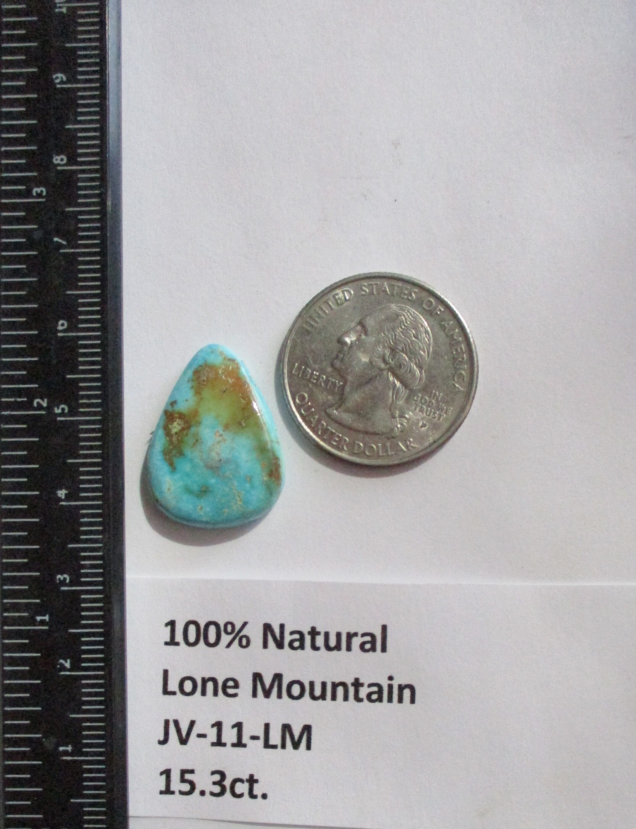 15.3 Ct. (22.5x17x5 Mm) 100% Natural Lone Mountain Turquoise
