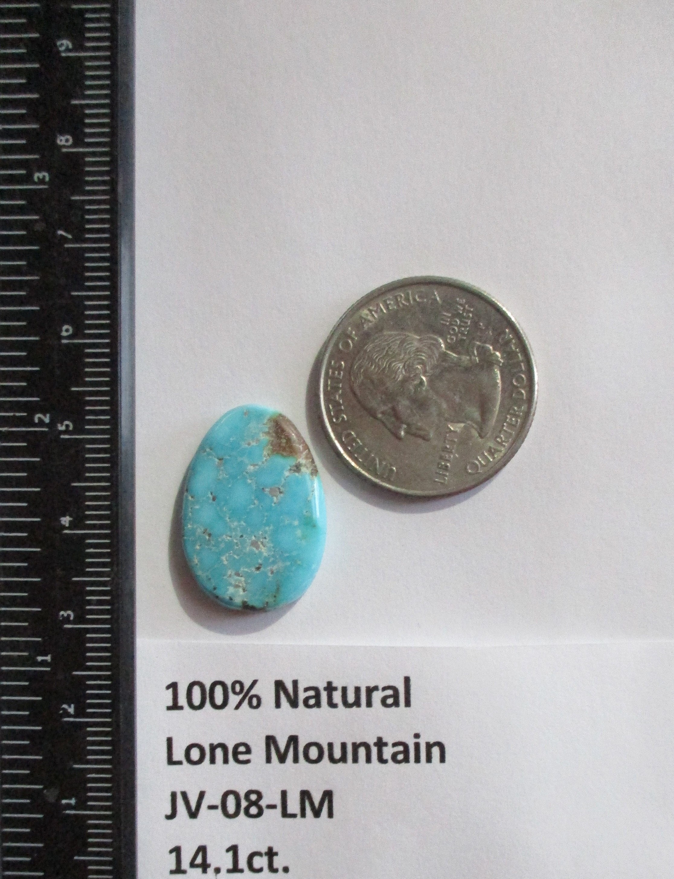 14.1 Ct. (23x16x4.5 Mm) 100% Natural Lone Mountain Turquoise