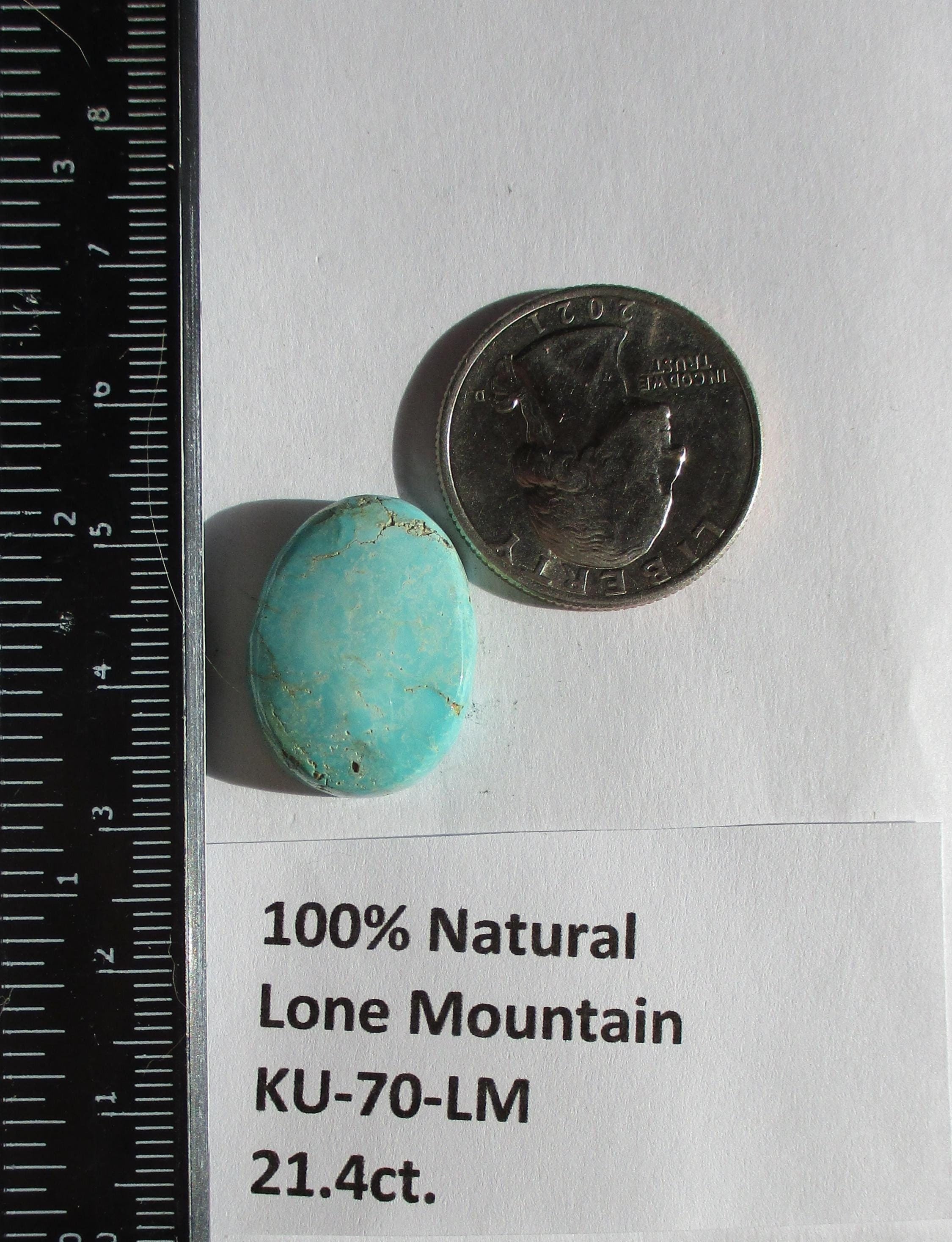 21.4 Ct. (22x17x7 Mm) 100% Natural Lone Mountain Turquoise