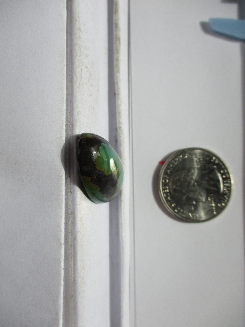 25.9 ct. Turquoise Cabochon Gemstone Stabilized Qingu Mine 28x17x7 mm Hubei 1DF 054