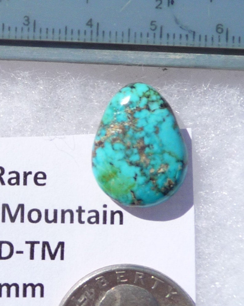 14.7 ct. Natural Rare Thunder Mountain Turquoise (Backed) 20x15x5 mm shops Cabochon, Gemstone E01-001-D-TM