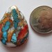 41.30 ct Compressed Stabilized Kingman Turquoise, Spiny Oyster Gemstone # 1BH 010