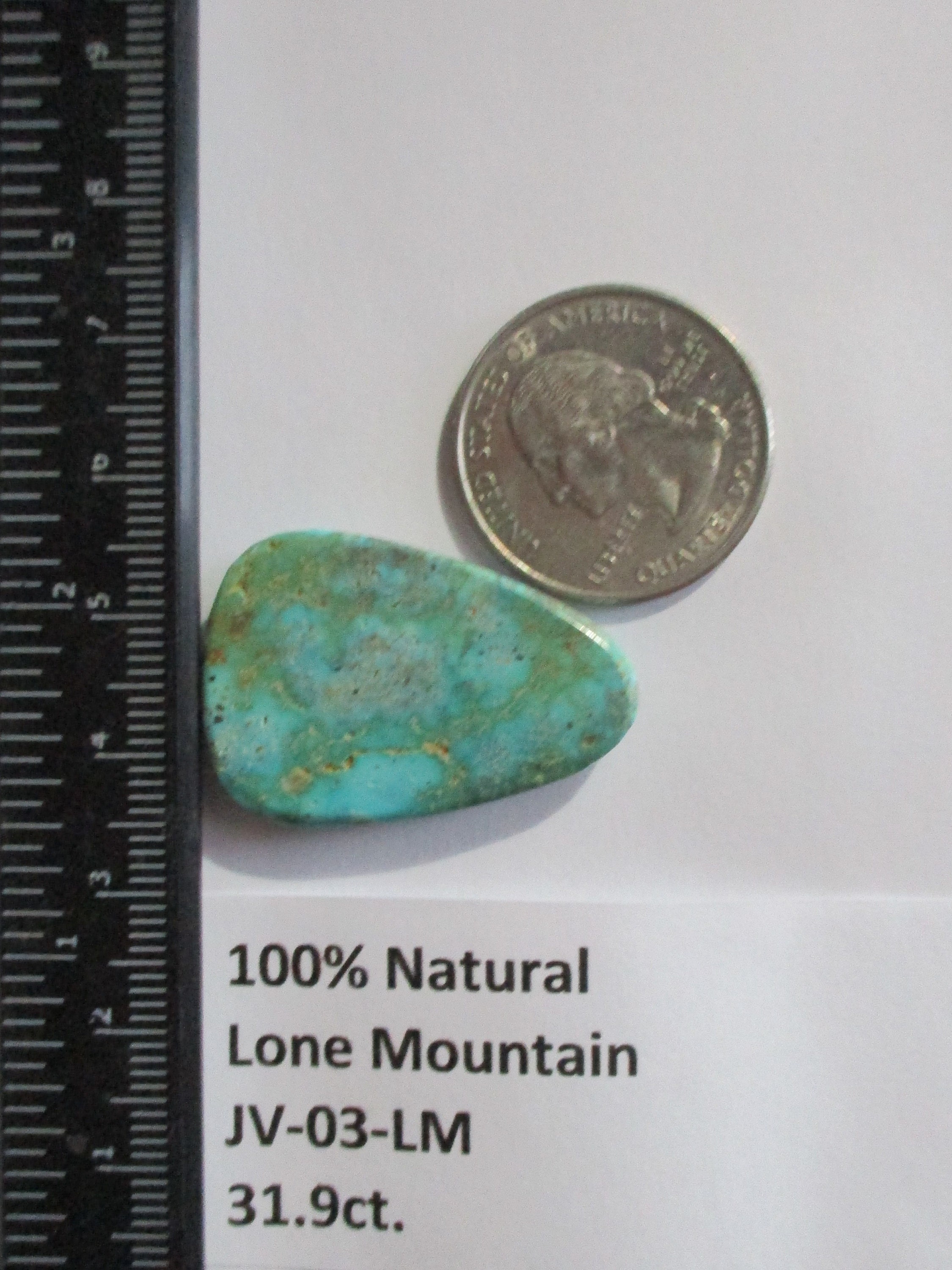 31.9 Ct. (32x22x6 Mm) 100% Natural Lone Mountain Turquoise