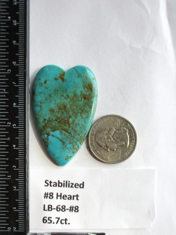 65.7カラット（50x32x6 mm）スタビライズドウェブ＃8ターコイズハート