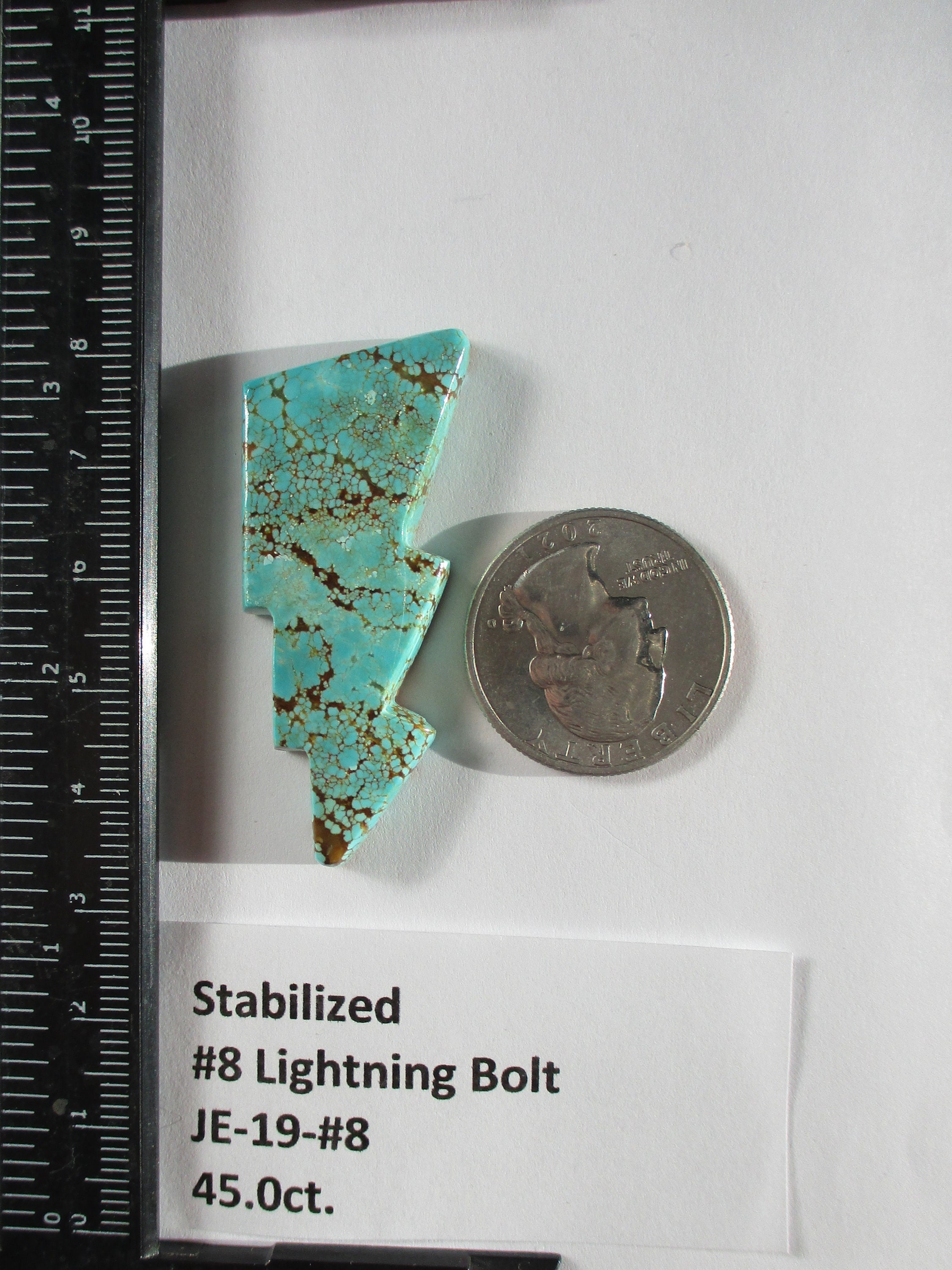 初売りセール Mm) (50x21x6 Ct 45.0 Stabilized Lightning Turquoise Web #8 彫刻