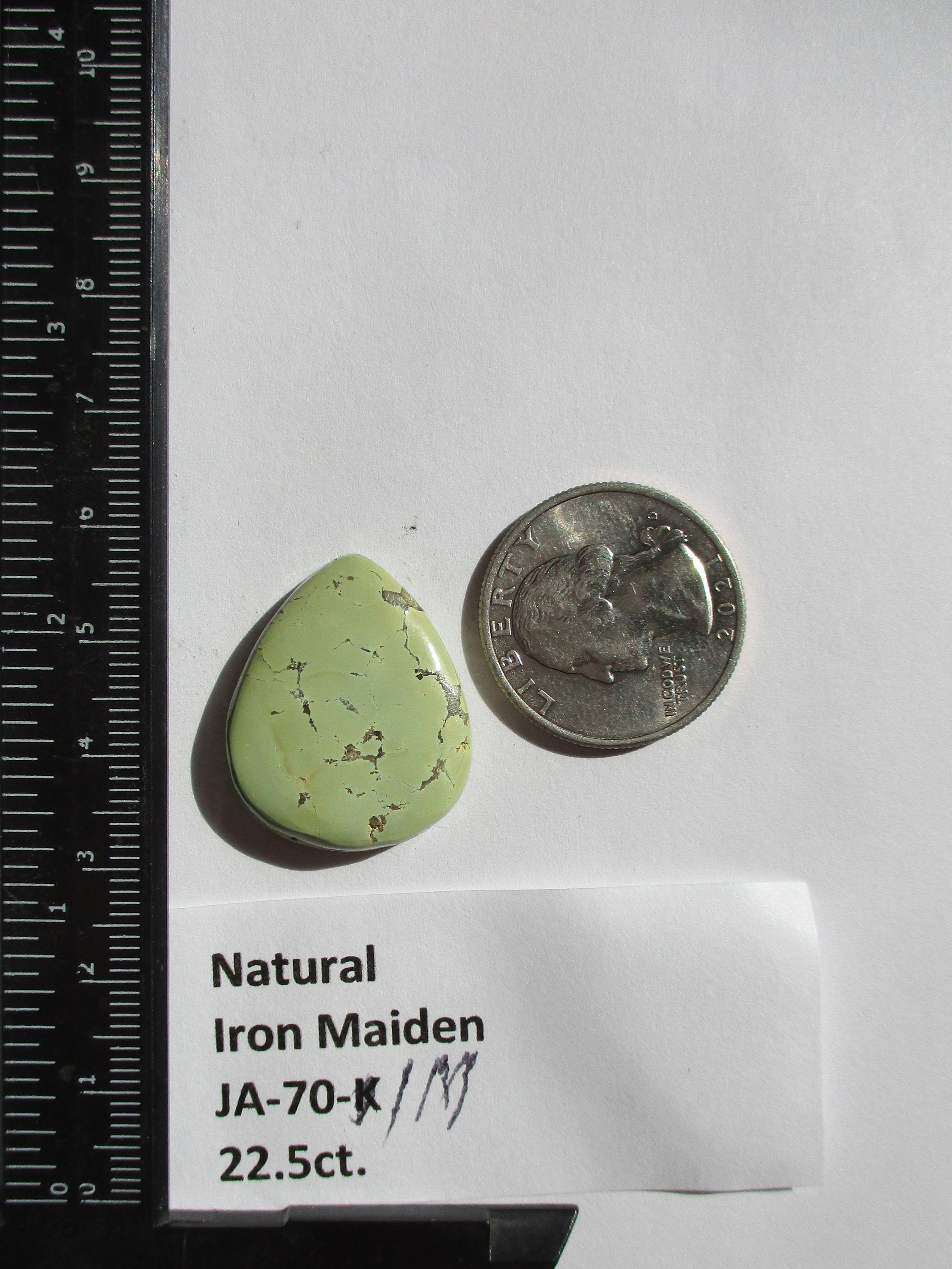 22.5 Ct. (27x22x5 Mm) 100% Natural Iron Maiden Turquoise Cabochon