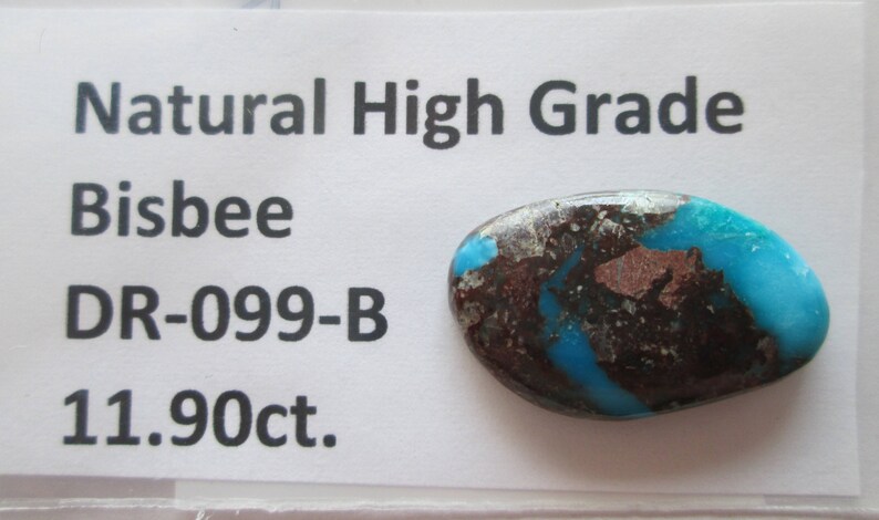11.90 ct Natural High Grade Bisbee Turquoise Cabochon Gemstone # DR 099
