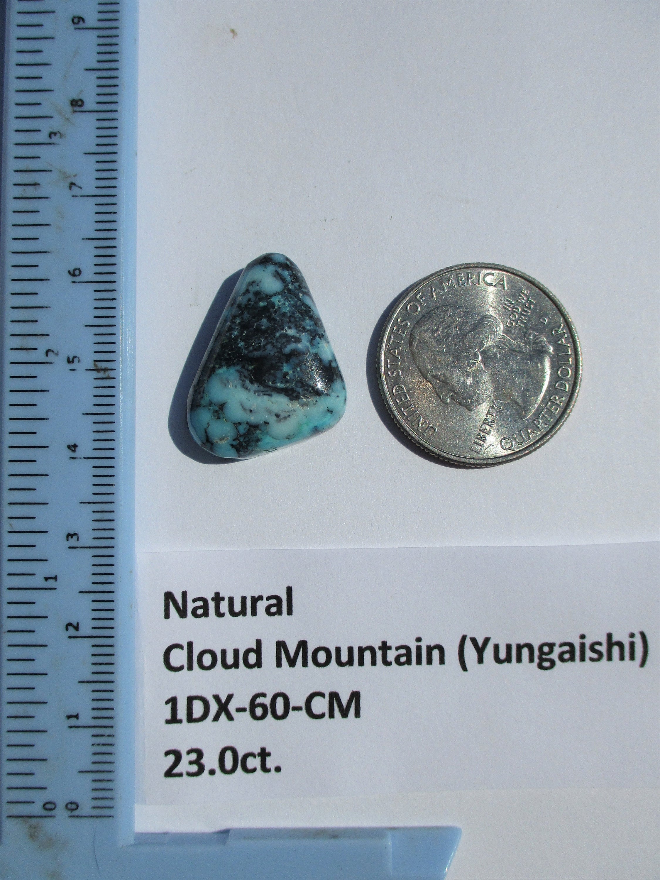 ルース　クラウドマウンテン　23カラット　カボション　ターコイズ 23.0 カラット (25x18x7 mm) 100% 天然ウェブ クラウド マウンテン (雲