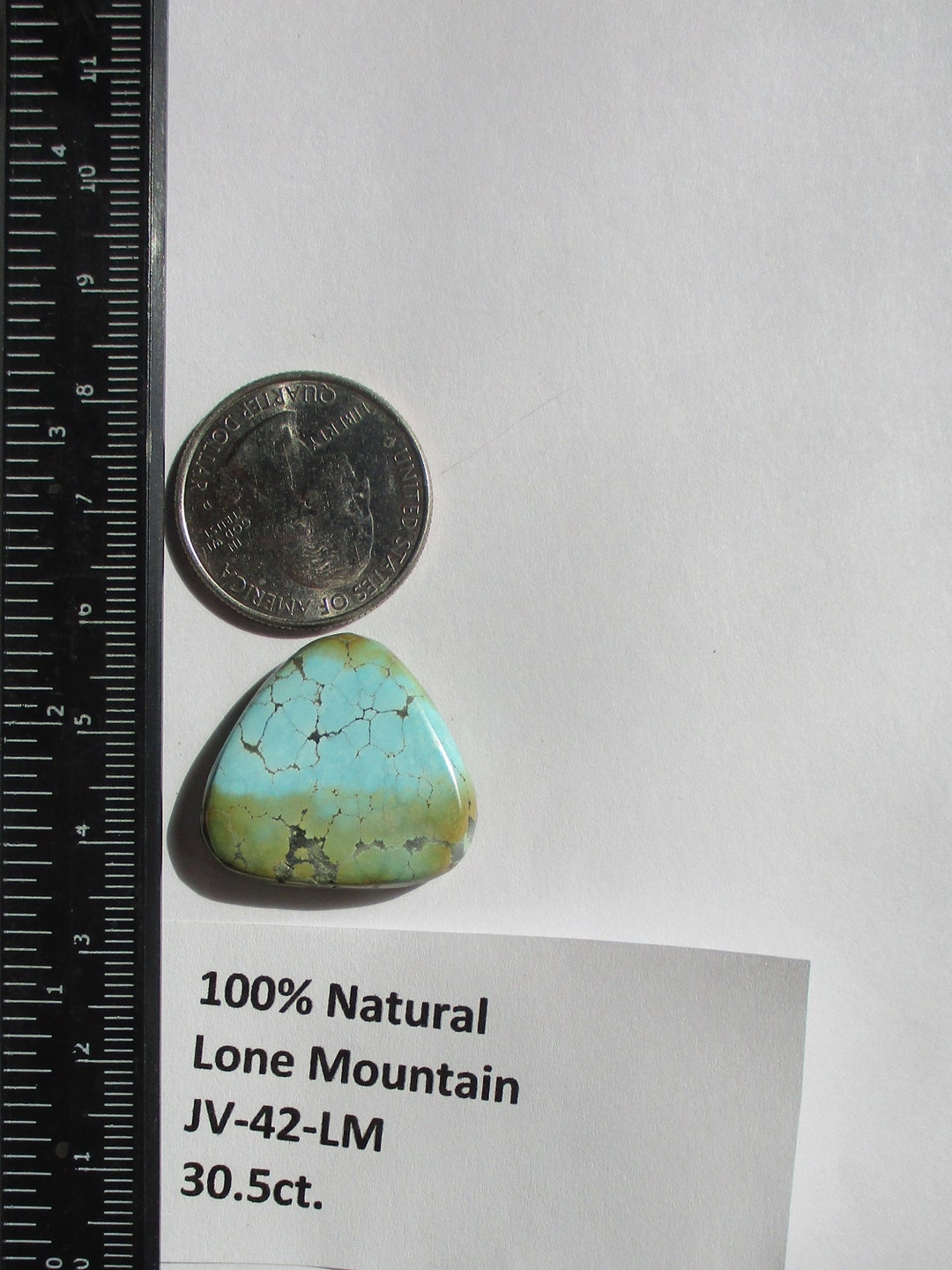 30.5 Ct. (24x26x6 Mm) 100% Natural Web Lone Mountain Turquoise