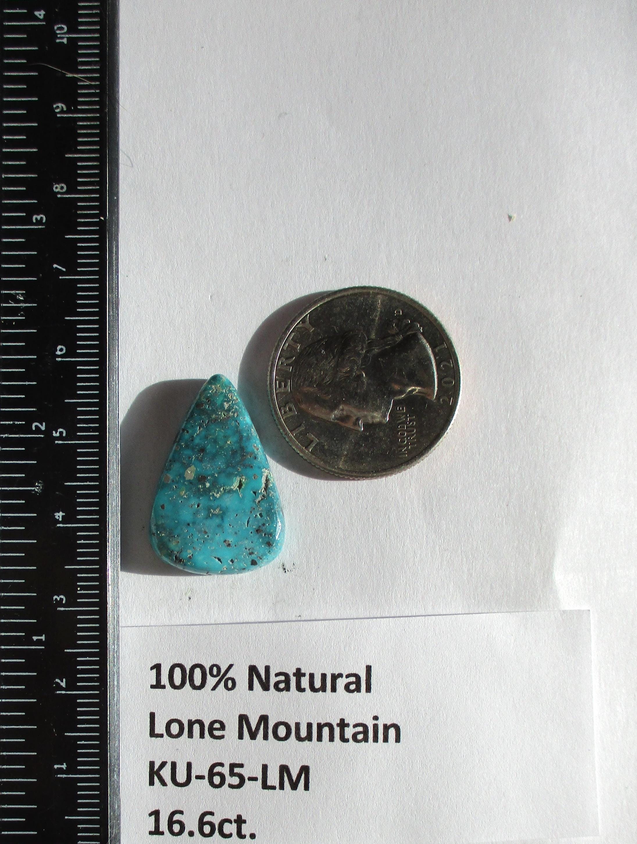 16.6 Ct. (25x17x5 Mm) 100% Natural Lone Mountain Turquoise
