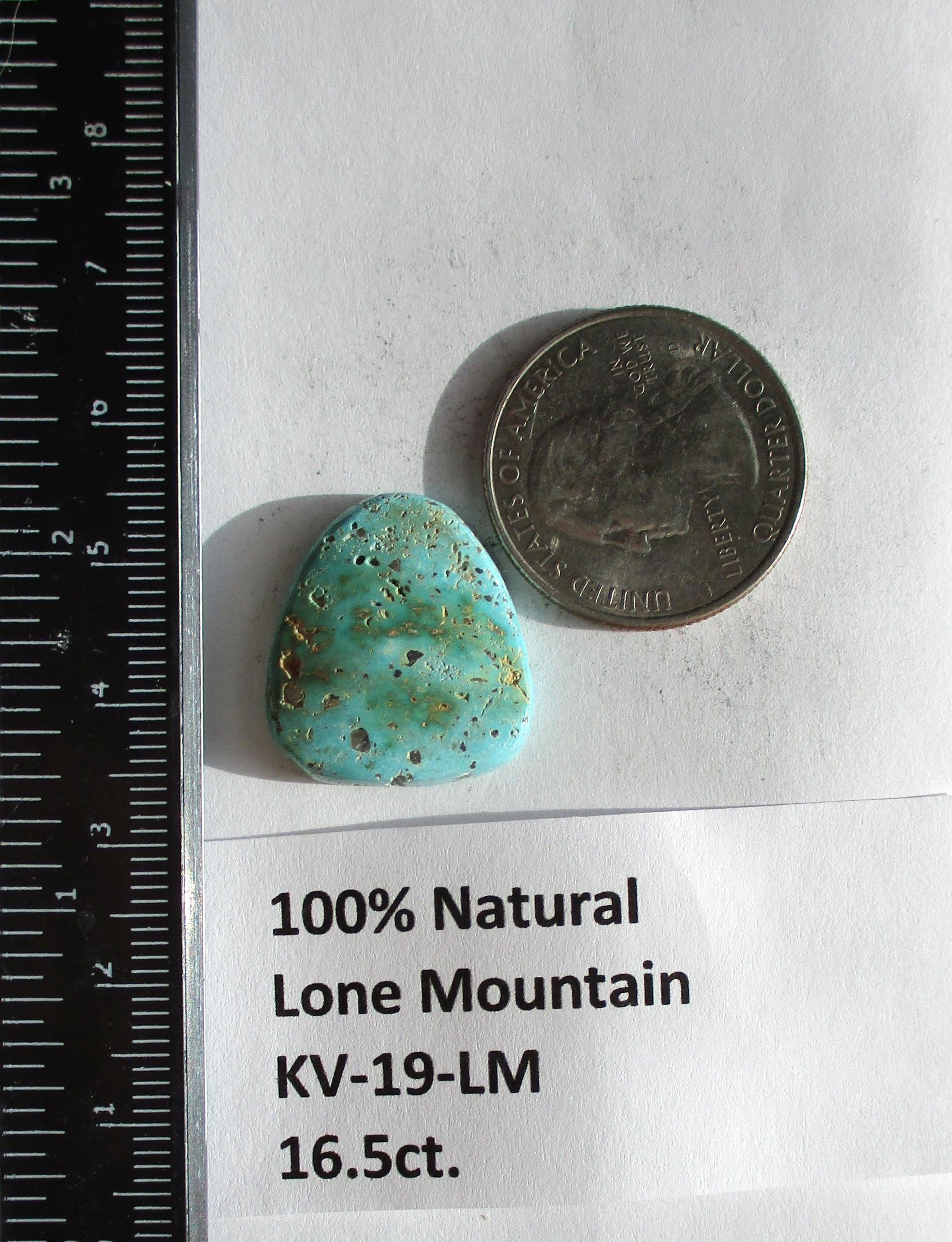16.5 Ct. (22x20x5 Mm) 100% Natural Lone Mountain Turquoise