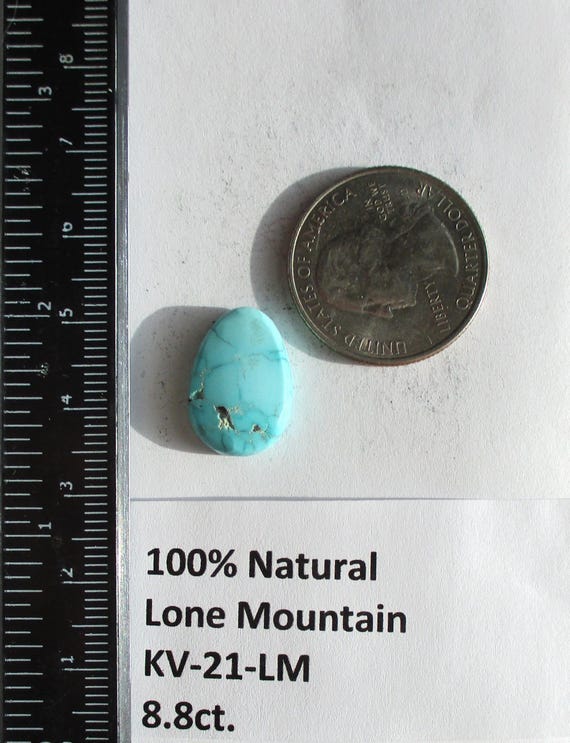 8.8 Ct. (18x12.5x5 Mm) 100% Natural Lone Mountain Turquoise