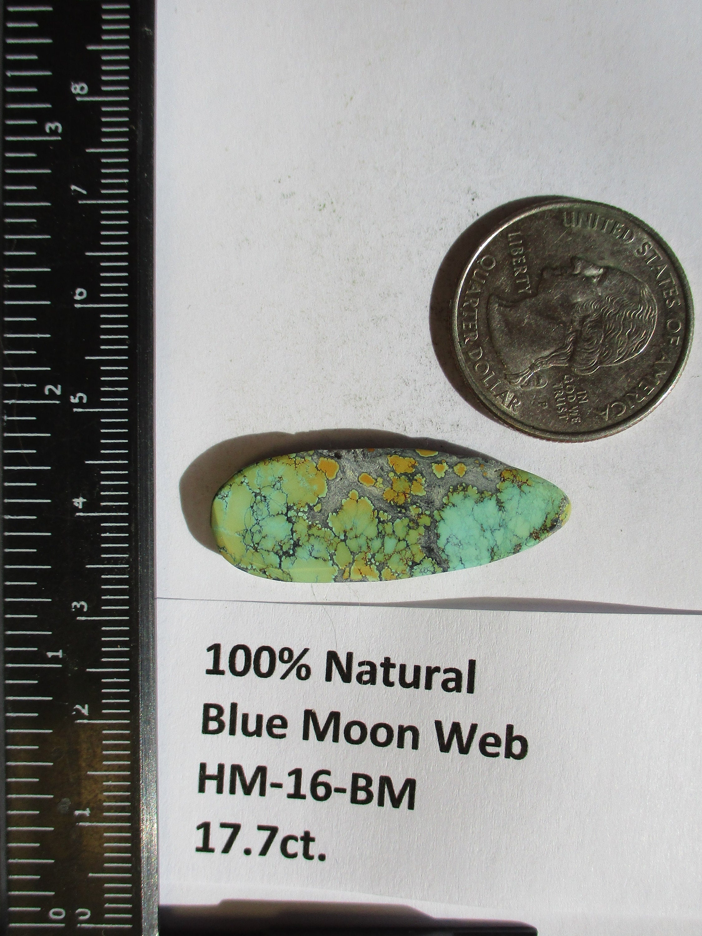 41.1 ct. 100% Natural Web Blue Moon Turquoise Cabochon Gemstone # HW 46 35x26.5x6 mm