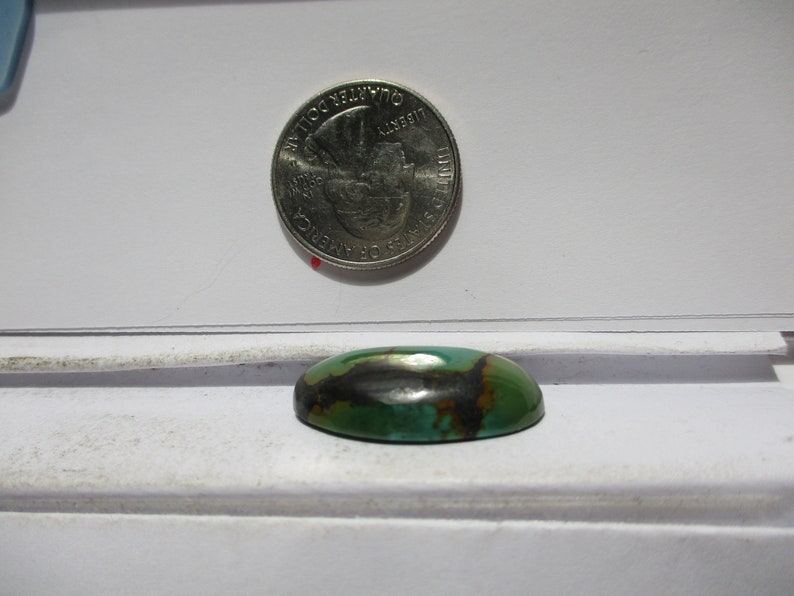 25.9 ct. Turquoise Cabochon Gemstone Stabilized Qingu Mine 28x17x7 mm Hubei 1DF 054