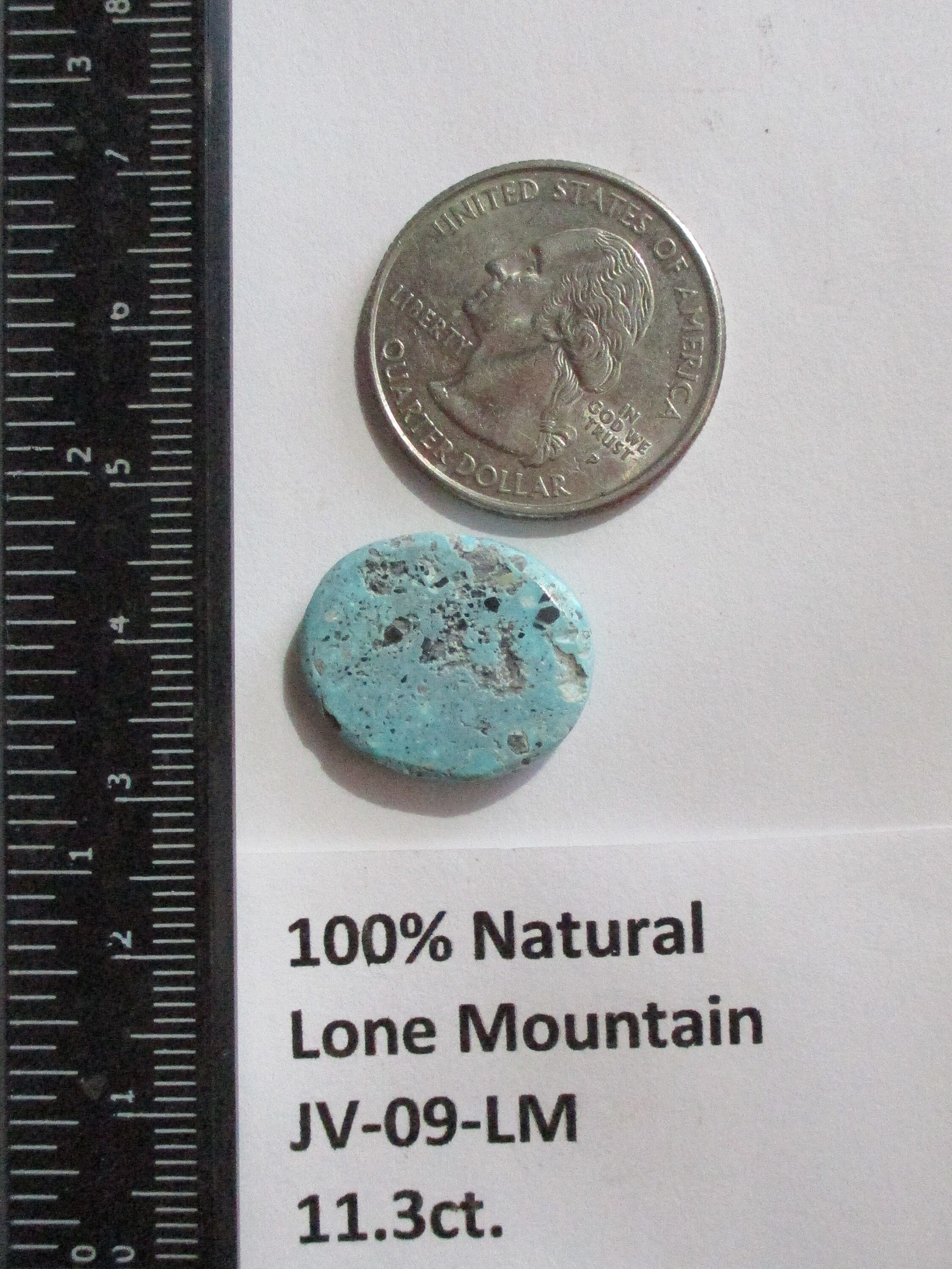 11.3 Ct. (19x16x4 Mm) 100% Natural Lone Mountain Turquoise
