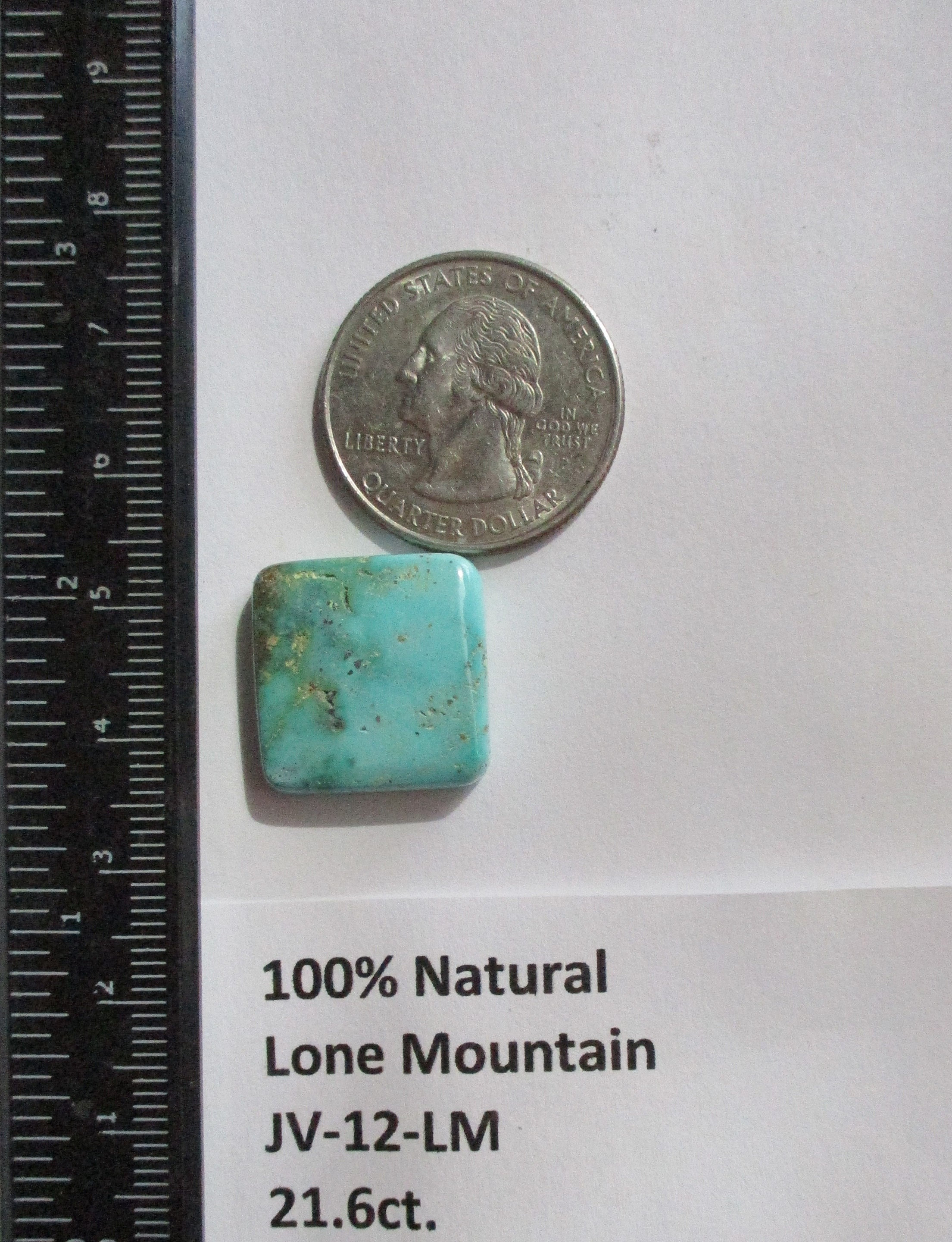 21.6 Ct. (18x18x6 Mm) 100% Natural Lone Mountain Turquoise