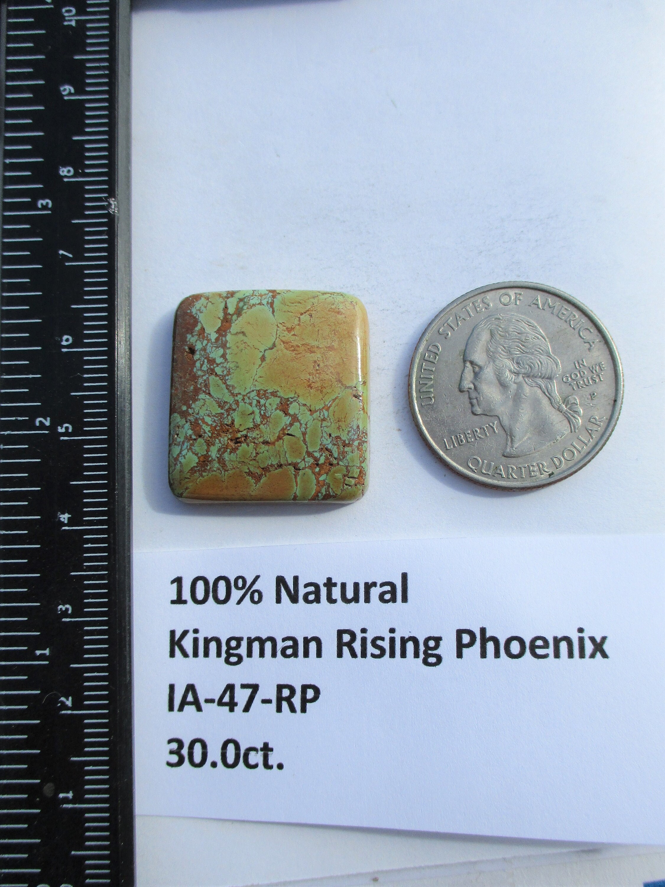 30.0 Ct. (25x23x5 Mm) 100% Natural Kingman Rising Phoenix