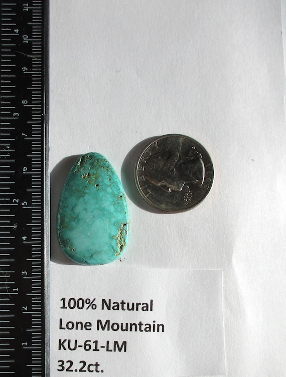 32.2 Ct. (34x22x5 Mm) 100% Natural Lone Mountain Turquoise