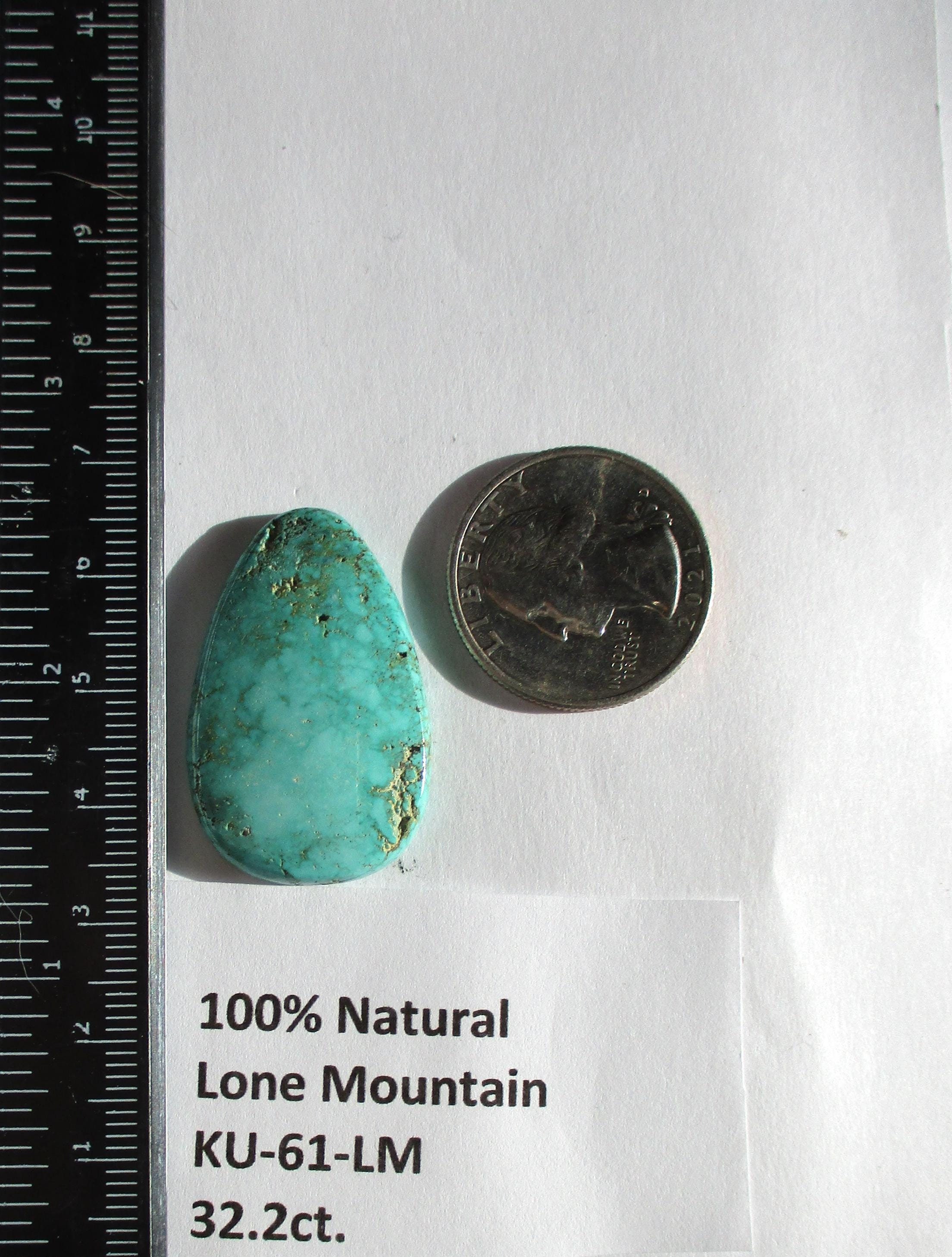 32.2 Ct. (34x22x5 Mm) 100% Natural Lone Mountain Turquoise